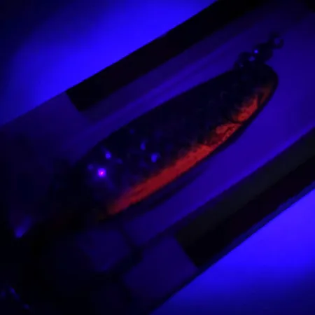 Luhr Jensen Krocodile DIE #3 UV (світиться в ультрафіолеті), райдужна форель, 10 г, блесна коливалка (колебалка) #5958