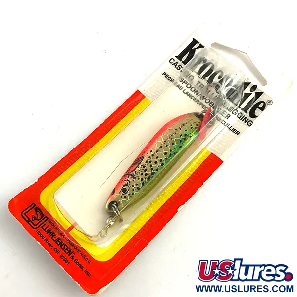 Luhr Jensen Krocodile DIE #3 UV (світиться в ультрафіолеті), райдужна форель, 10 г, блесна коливалка (колебалка) #5958