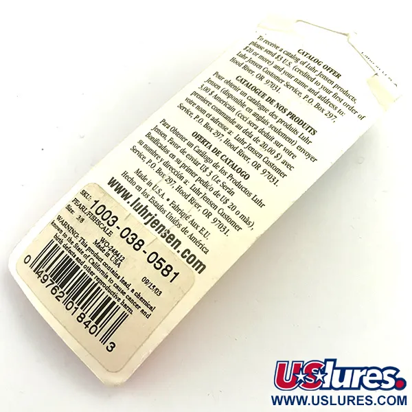 Luhr Jensen Krocodile DIE #3, білий перламутр/голограма бело-рожева, 14 г, блесна коливалка (колебалка) #5970