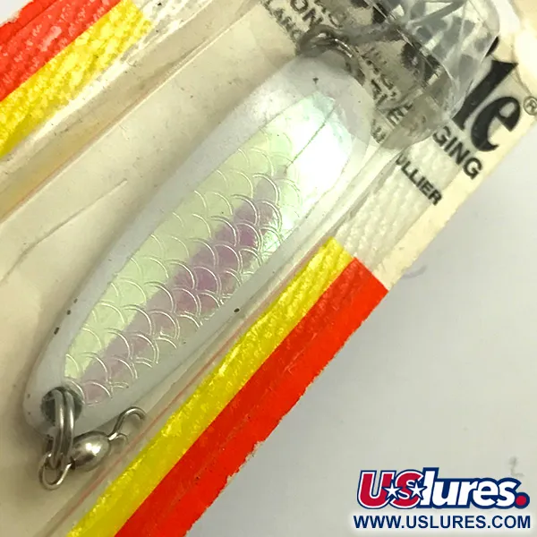 Luhr Jensen Krocodile DIE #3, білий перламутр/голограма бело-рожева, 14 г, блесна коливалка (колебалка) #5970