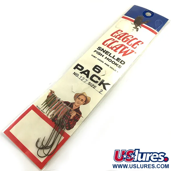 Other Eagle Claw Snelled Hooks 2 крючки с поводком, комплект 6 шт., , , до рибалки #5973
