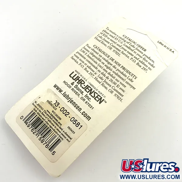 Luhr Jensen Loco 2, білий перламутр/голограма переливається зеленим та рожевим, 7 г, блесна коливалка (колебалка) #5974