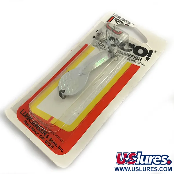 Luhr Jensen Loco 2, білий перламутр/голограма переливається зеленим та рожевим, 7 г, блесна коливалка (колебалка) #5974