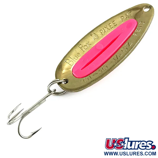  Blue Fox Pixee UV (світиться в ультрафіолеті), золото/рожевий, 14 г, блесна коливалка (колебалка) #5983