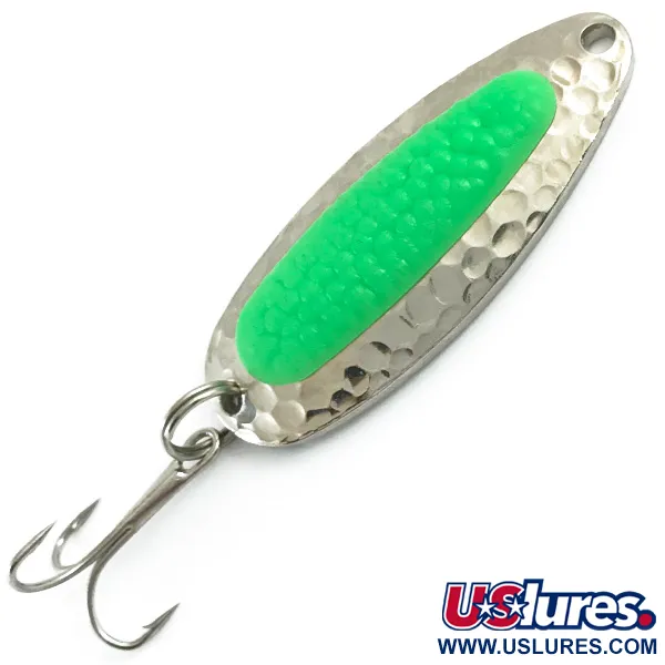  Blue Fox Pixee UV (світиться в ультрафіолеті), карбований нікель/зелений, 14 г, блесна коливалка (колебалка) #5984