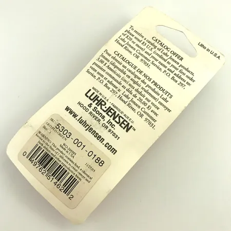 Luhr Jensen Loco 1(світиться в темряві), білий/зелений, 4 г, блесна коливалка (колебалка) #6000