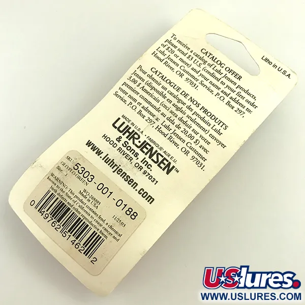 Luhr Jensen Loco 1(світиться в темряві), білий/зелений, 4 г, блесна коливалка (колебалка) #6000