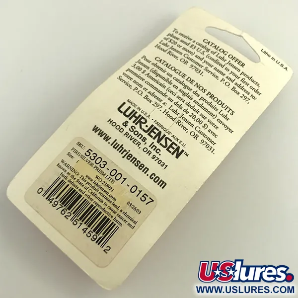 Luhr Jensen Loco 1 UV (світиться в ультрафіолеті), червоний/голограма, 4 г, блесна коливалка (колебалка) #6001