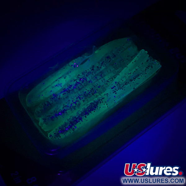  Johnson Crappie Buster Shad Tubes UV (світиться в ультрафіолеті), силікон, синій/зелений/гліттер, , до рибалки #6021
