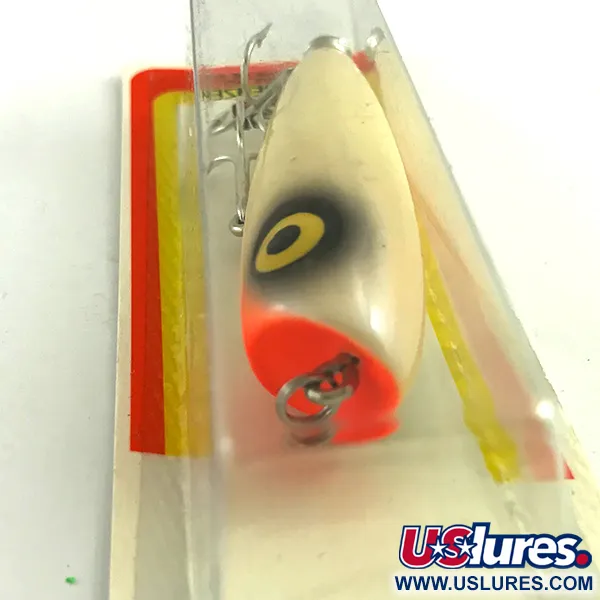  P.J.POP Luhr Jensen дерево, ручна робота​, білий перламутр з фіолетовим відливом/помаранчевий, 17 г, воблер #6046