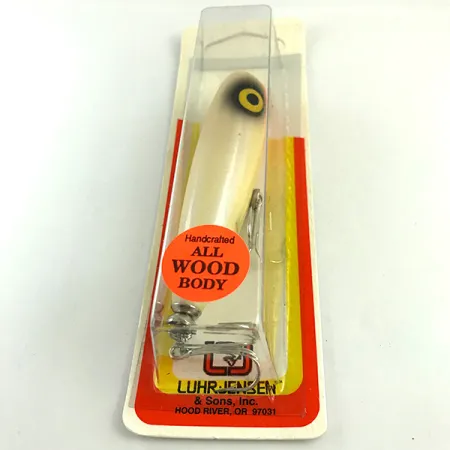 P.J.POP Luhr Jensen дерево, ручна робота​, білий перламутр з фіолетовим відливом/помаранчевий, 17 г, воблер #6046