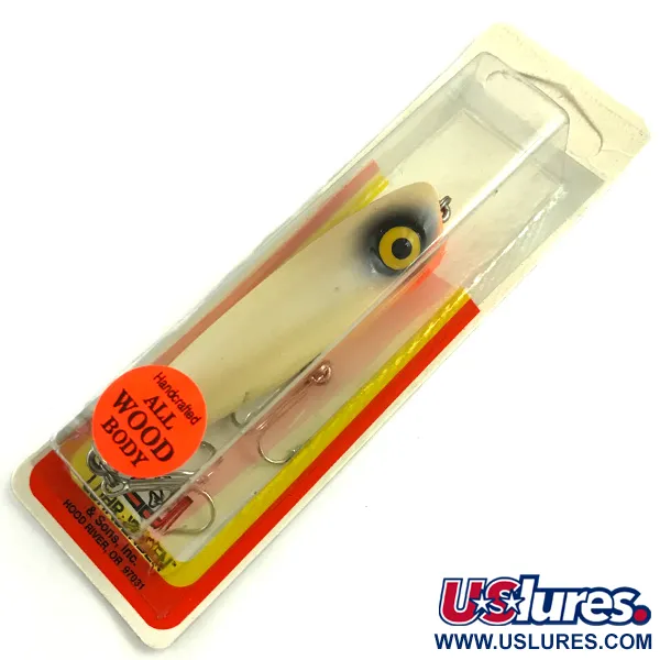  P.J.POP Luhr Jensen дерево, ручна робота​, білий перламутр з фіолетовим відливом/помаранчевий, 17 г, воблер #6046