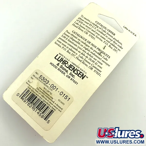 Luhr Jensen Loco 1, золото, 4 г, блесна коливалка (колебалка) #6052