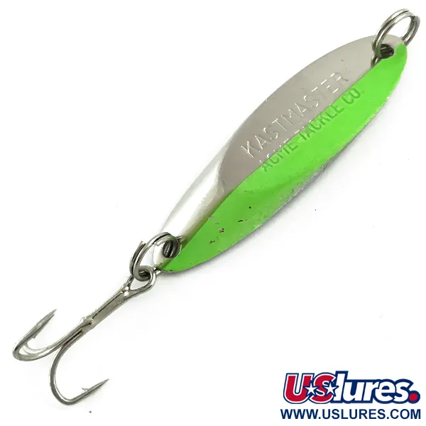 Acme Kastmaster UV (світиться в ультрафіолеті), нікель/зелений, 10,5 г, блесна коливалка (колебалка) #6056