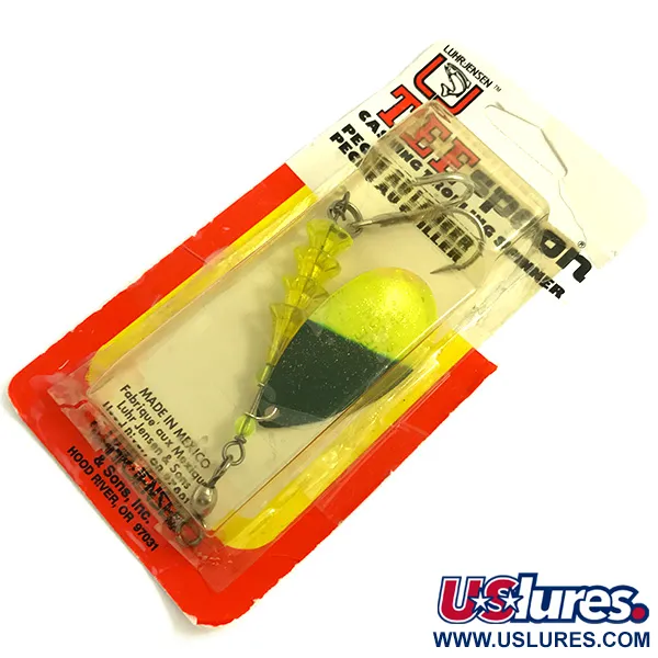  Luhr Jensen Tee Spoon, зелений/неоновий жовтий світиться в ультрафіолеті, 14 г, блешня оберталка (вертушка) #6069
