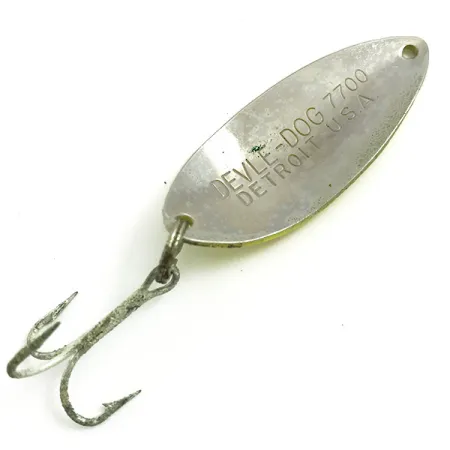 Eppinger Dardevle Devle-Dog 7700 UV (світиться в ультрафіолеті), жовтий/червоний/нікель, 14 г, блесна коливалка (колебалка) #6075