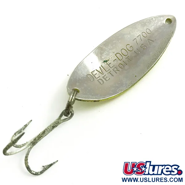 Eppinger Dardevle Devle-Dog 7700 UV (світиться в ультрафіолеті), жовтий/червоний/нікель, 14 г, блесна коливалка (колебалка) #6075