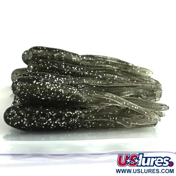 Creme Mini Tail, силікон, чорний/срібло гліттер, до рибалки #6126