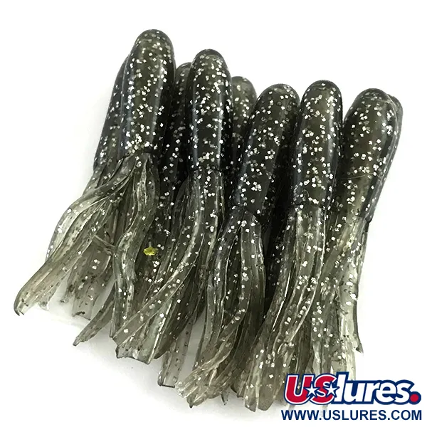 Creme Mini Tail, силікон, чорний/срібло гліттер, до рибалки #6126