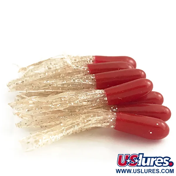 Creme Mini Tail, силікон, червоний/гліттер срібло, до рибалки #6124