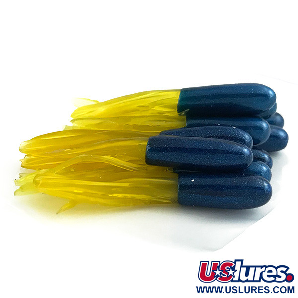 Creme Lure Co ​Creme Mini Tail, силікон UV (світиться в ультрафіолеті) 12 шт., синій/жовтий/UV - світиться в ультрафіолеті, , до рибалки #14565