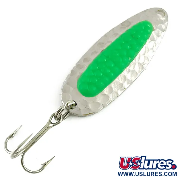  Blue Fox Pixee UV (світиться в ультрафіолеті), карбований нікель/зелений, 7 г, блесна коливалка (колебалка) #6107