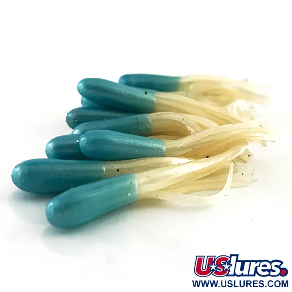 Creme Mini Tail, силікон, білий перламутр/блакитний, до рибалки #6136