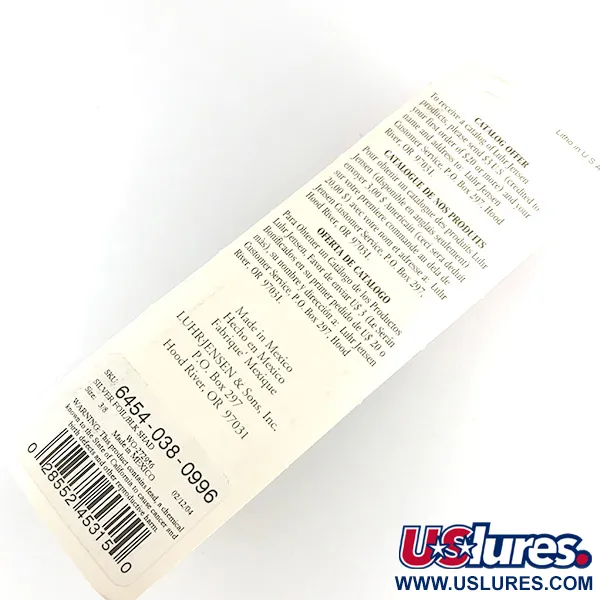  P.J.POP Luhr Jensen дерево, ручна робота, срібло/чорний, 17 г, воблер #6898