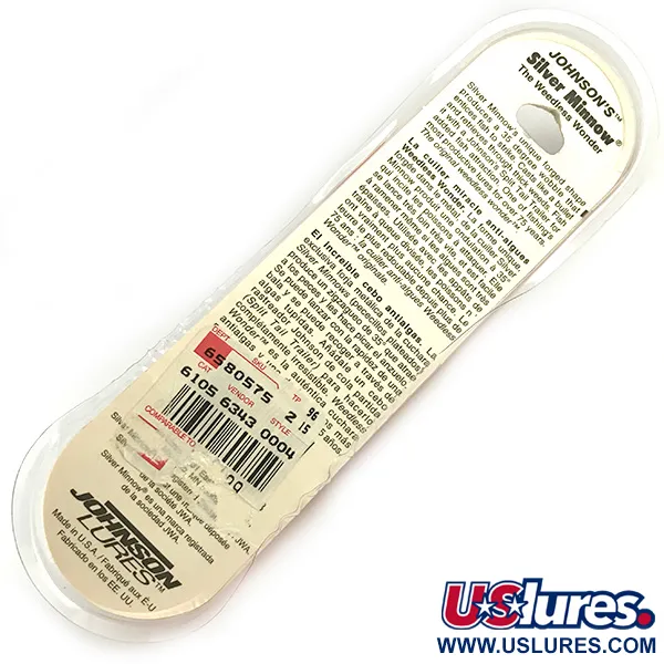  Незачіпляйка Johnson Silver Minnow, помаранчевий/зелений/жовтий/нікель/UV - світиться в ультрафіолеті, 21 г, блесна коливалка (колебалка) #6192