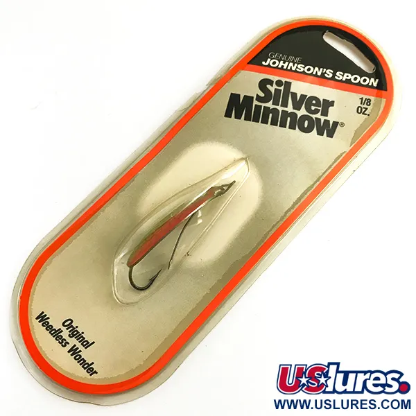  Незачіпляйка Johnson Silver Minnow, зелений/помаранчевий/нікель, 5 г, блесна коливалка (колебалка) #6193