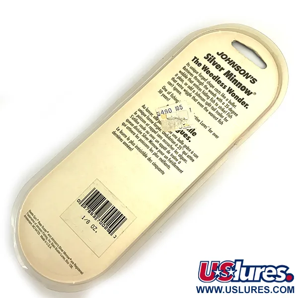  Незачіпляйка Johnson Silver Minnow, зелений/помаранчевий/нікель, 5 г, блесна коливалка (колебалка) #6193