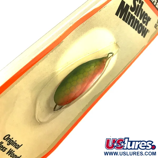  Незачіпляйка Johnson Silver Minnow, зелений/помаранчевий/нікель, 5 г, блесна коливалка (колебалка) #6193