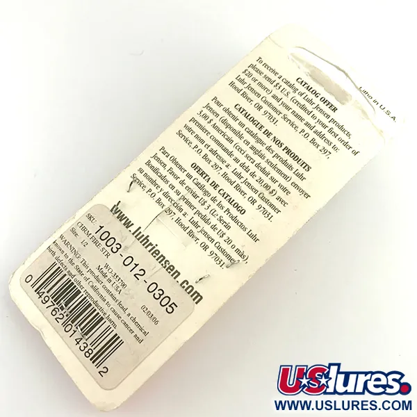 Luhr Jensen Krocodile DIE #4 UV (світиться в ультрафіолеті), нікель/червоний, 14 г, блесна коливалка (колебалка) #6195