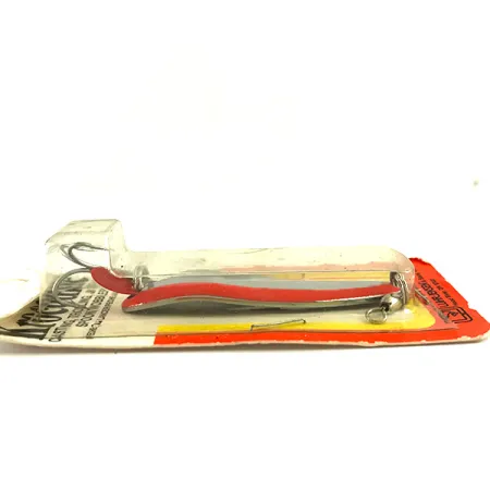 Luhr Jensen Krocodile DIE #4 UV (світиться в ультрафіолеті), нікель/червоний, 14 г, блесна коливалка (колебалка) #6195