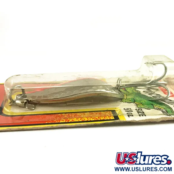  Luhr Jensen Krocodile Stubby UV (світиться в ультрафіолеті), карбований нікель/червоний UV - світиться в ультрафіолеті, 18 г, блесна коливалка (колебалка) #6222