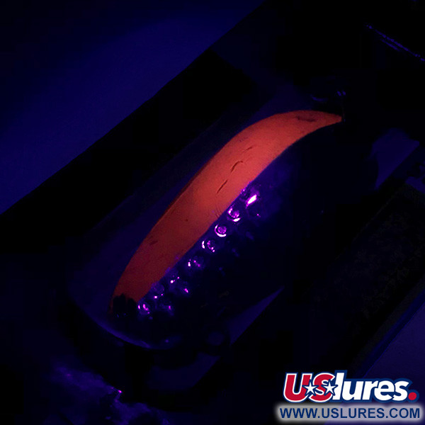  Luhr Jensen Krocodile Stubby UV (світиться в ультрафіолеті), карбований нікель/червоний UV - світиться в ультрафіолеті, 18 г, блесна коливалка (колебалка) #6222