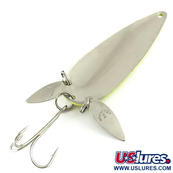 Marathon Bait Company Marathon з пелюстками, жовтий/нікель UV - світиться в ультрафіолеті, 17 г, блесна коливалка (колебалка) #6260