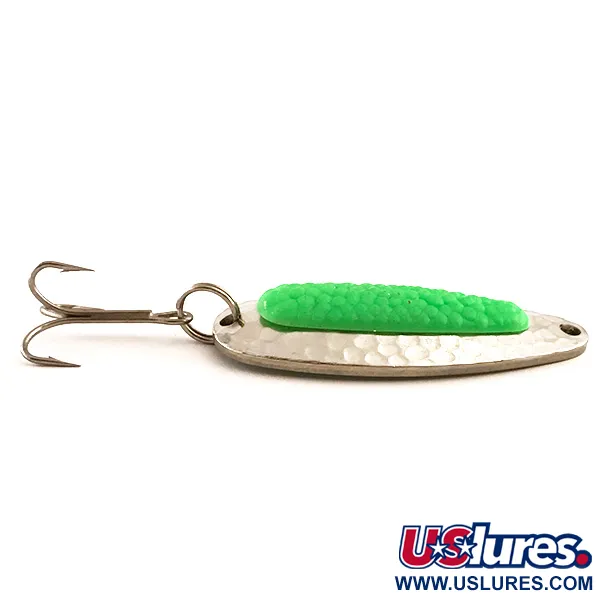 Blue Fox Pixee UV (світиться в ультрафіолеті), карбований нікель/зелений, 14 г, блесна коливалка (колебалка) #6268