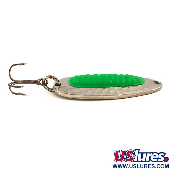  Blue Fox Pixee UV (світиться в ультрафіолеті), карбований нікель/зелений, 7 г, блесна коливалка (колебалка) #6271