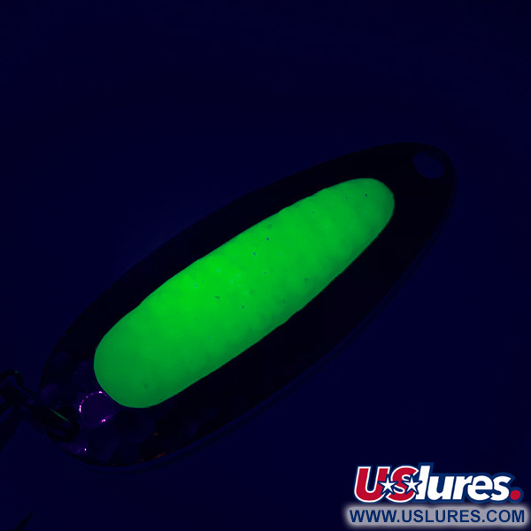  Blue Fox Pixee UV (світиться в ультрафіолеті), карбований нікель/зелений, 7 г, блесна коливалка (колебалка) #6271