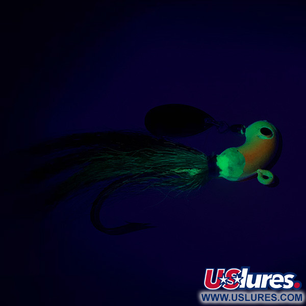 Unknown Bucktail Jig c лепестком, жовтий/зелений/UV - светится в ультрафиолете, 26 г, до рибалки #6326