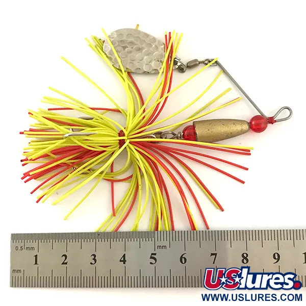 Unknown Спінербейт, латунь/карбований нікель/жовтий UV - светится в ультрафиолете, 12 г, до рибалки #6327