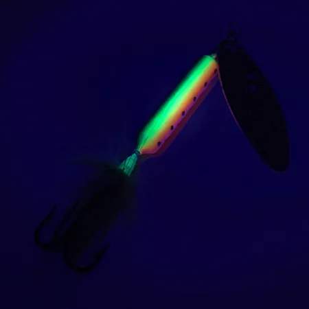 Yakima Bait Worden’s Original Rooster Tail UV (світиться в ультрафіолеті), Fire Tiger, 12 г, блешня оберталка (вертушка) #6989