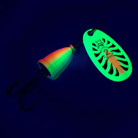 Blue Fox Super Vibrax 2 UV (світиться в ультрафіолеті), неоновий жовтий, 6 г, блешня оберталка (вертушка) #6339