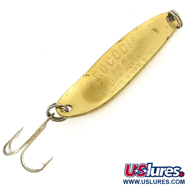 Luhr Jensen Krocodile DIE #3 UV (світиться в ультрафіолеті), Карбована латунь/помаранчевий, 10 г, блесна коливалка (колебалка) #6349