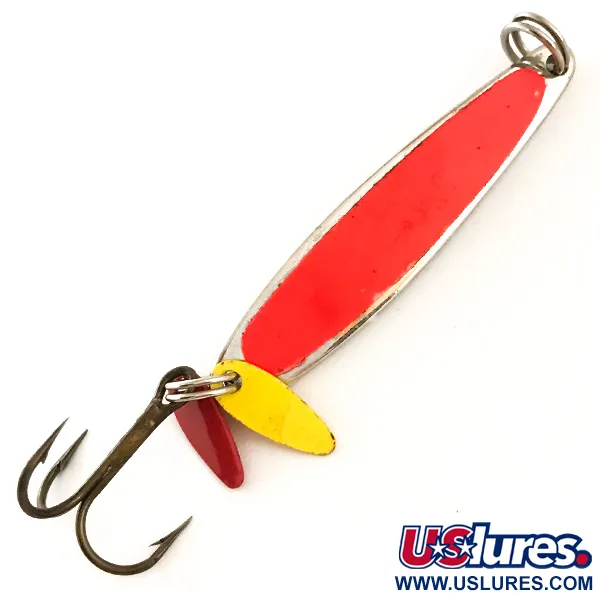 Bay de Noc Swedish Pimple UV (світиться в ультрафіолеті), червоний/жовтий/нікель, 7 г, блесна коливалка (колебалка) #6358