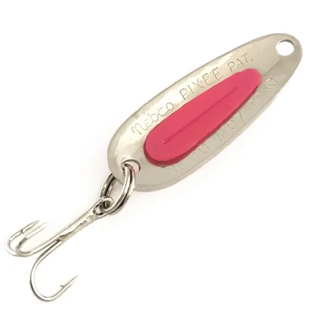 Nebco Pixee UV (світиться в ультрафіолеті), карбований нікель/рожевий, 4,5 г, блесна коливалка (колебалка) #6369