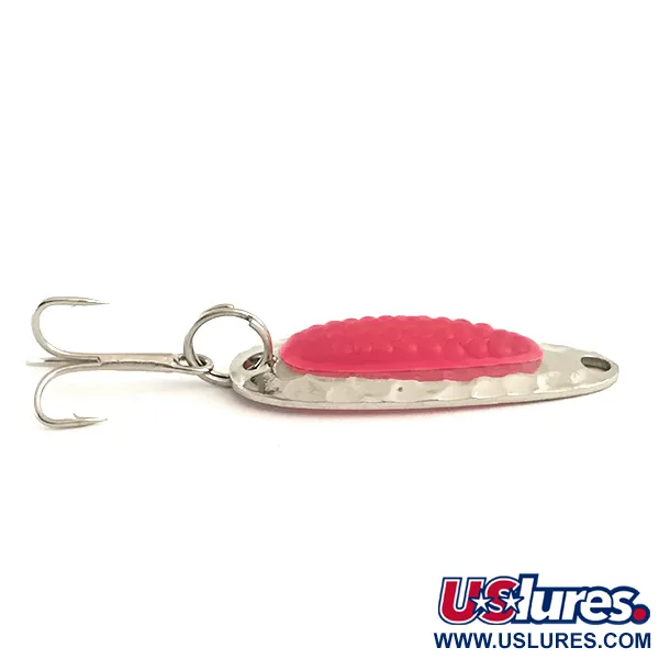  Nebco Pixee UV (світиться в ультрафіолеті), карбований нікель/рожевий, 4,5 г, блесна коливалка (колебалка) #6369