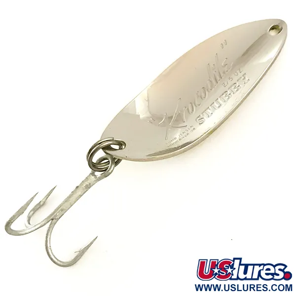 Luhr Jensen Krocodile Stubby UV (світиться в ультрафіолеті), нікель/жовтий UV - світиться в ультрафіолеті, 14 г, блесна коливалка (колебалка) #6437