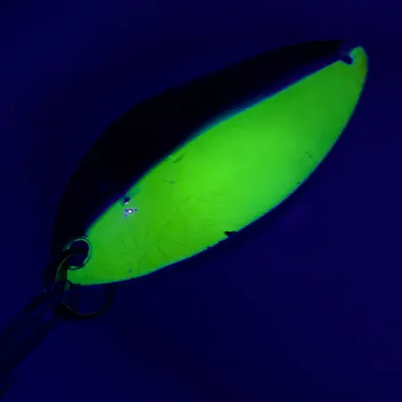 Luhr Jensen Krocodile Stubby UV (світиться в ультрафіолеті), нікель/жовтий UV - світиться в ультрафіолеті, 14 г, блесна коливалка (колебалка) #6437